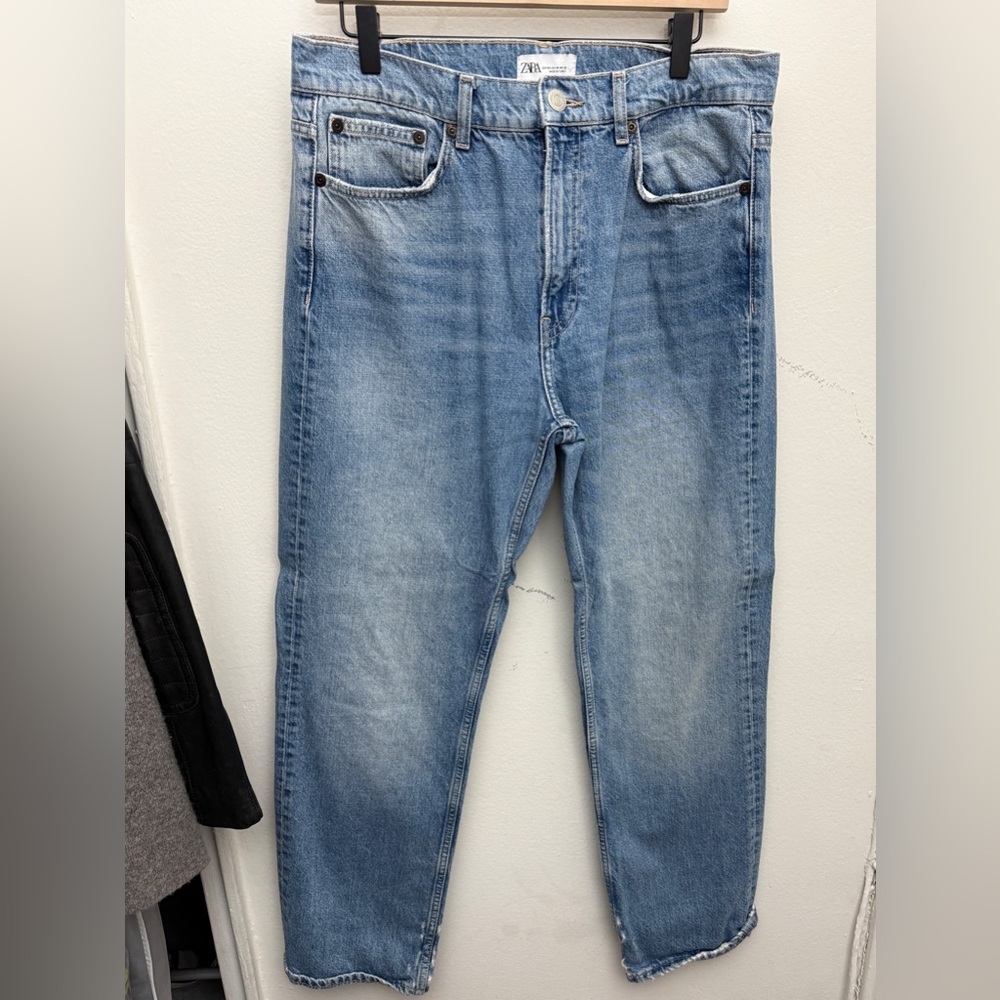 Zara Light Blue Straight Leg Jeans